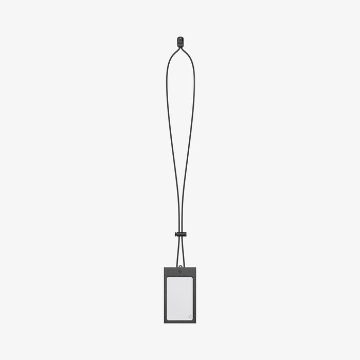 AFA08860 - Badge Holder MagSlide in Black showing the front with laid out lanyard