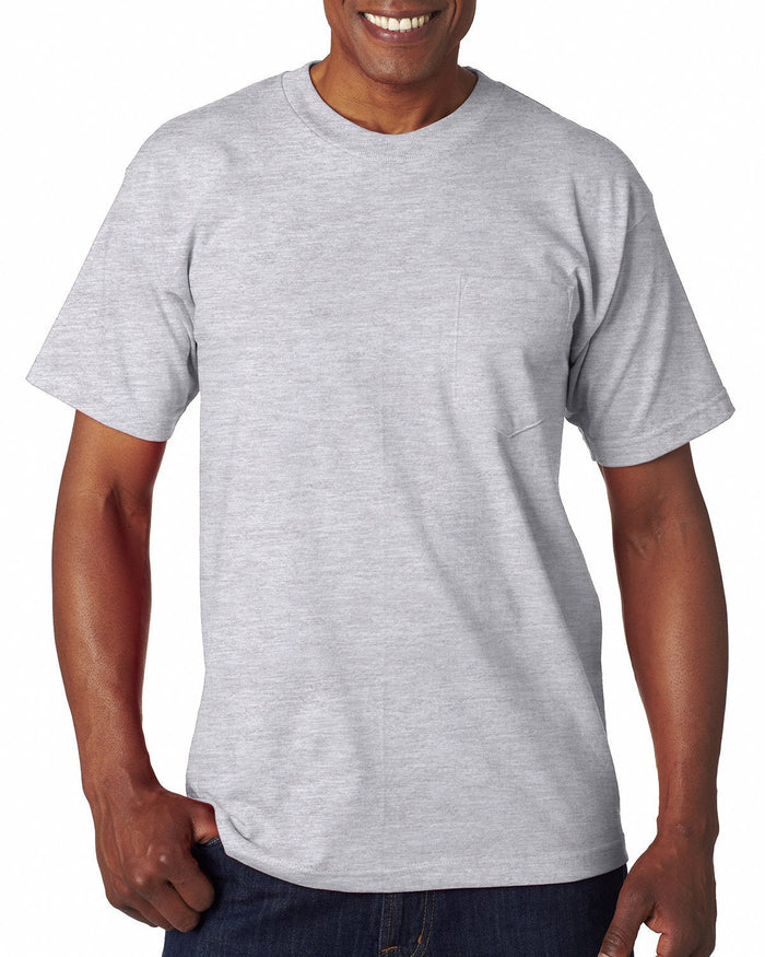 Bayside BA7100 Adult 6.1 oz., 100% Cotton Pocket T-Shirt