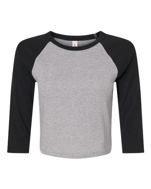 BELLA + CANVAS 1200 Women's Micro Rib Three-Quarter Raglan Sleeve Baby Tee