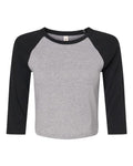 BELLA + CANVAS 1200 Women's Micro Rib Three-Quarter Raglan Sleeve Baby Tee