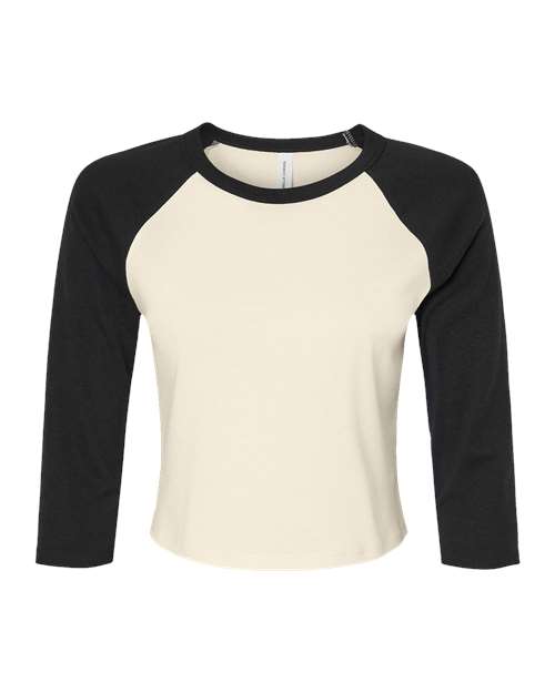 BELLA + CANVAS 1200 Women's Micro Rib Three-Quarter Raglan Sleeve Baby Tee