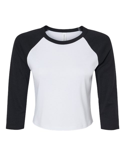 BELLA + CANVAS 1200 Women's Micro Rib Three-Quarter Raglan Sleeve Baby Tee