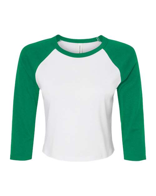 BELLA + CANVAS 1200 Women's Micro Rib Three-Quarter Raglan Sleeve Baby Tee