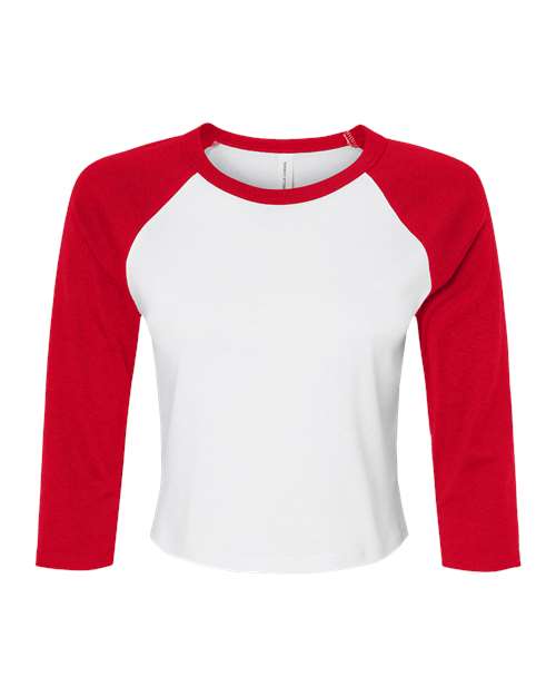 BELLA + CANVAS 1200 Women's Micro Rib Three-Quarter Raglan Sleeve Baby Tee