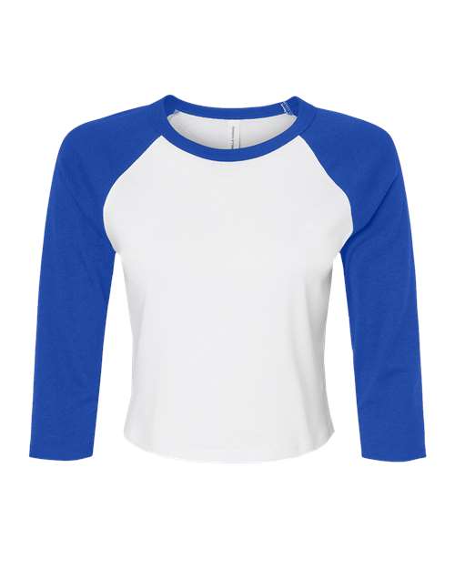 BELLA + CANVAS 1200 Women's Micro Rib Three-Quarter Raglan Sleeve Baby Tee