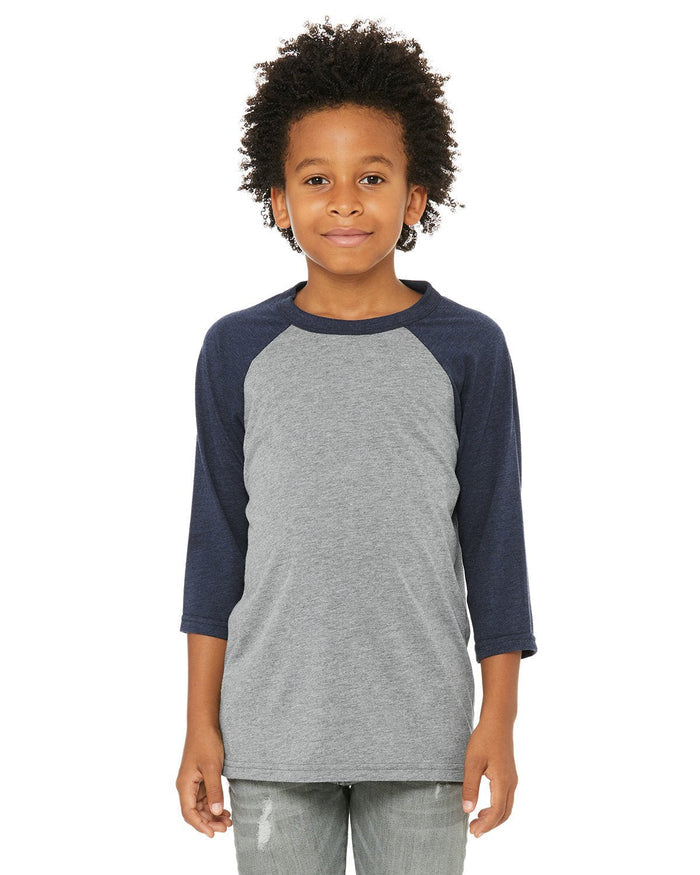 Bella + Canvas 3200Y Youth 3/4-Sleeve Baseball T-Shirt