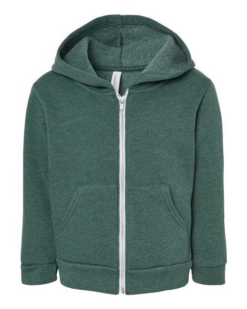 BELLA + CANVAS 3739T Toddler Sponge Fleece Full-Zip Hoodie Sweatshirt