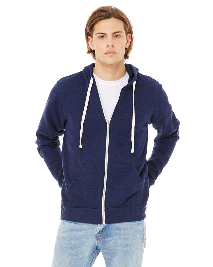 Bella + Canvas 3909 Unisex Triblend Sponge Fleece Full-Zip Hoodie