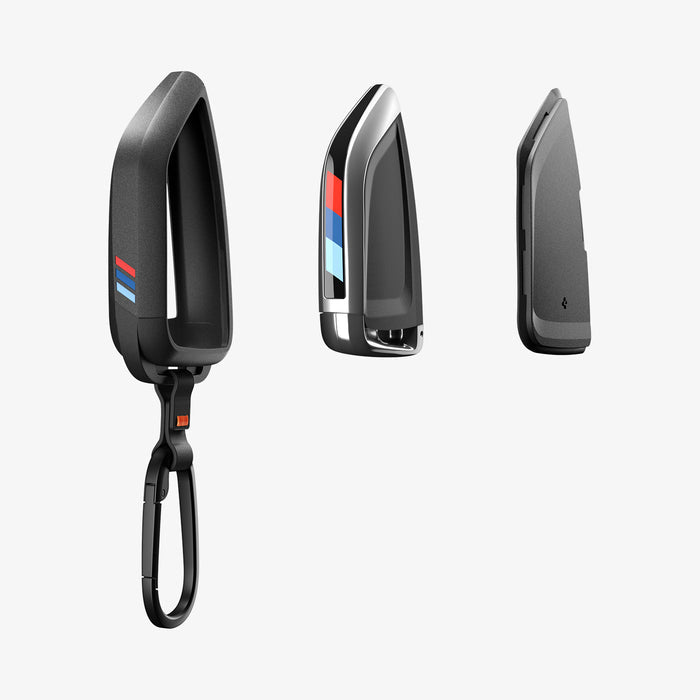 ACS10425 - BMW Key Fob Cover | BK100 in Matte Black showing the three detached parts.