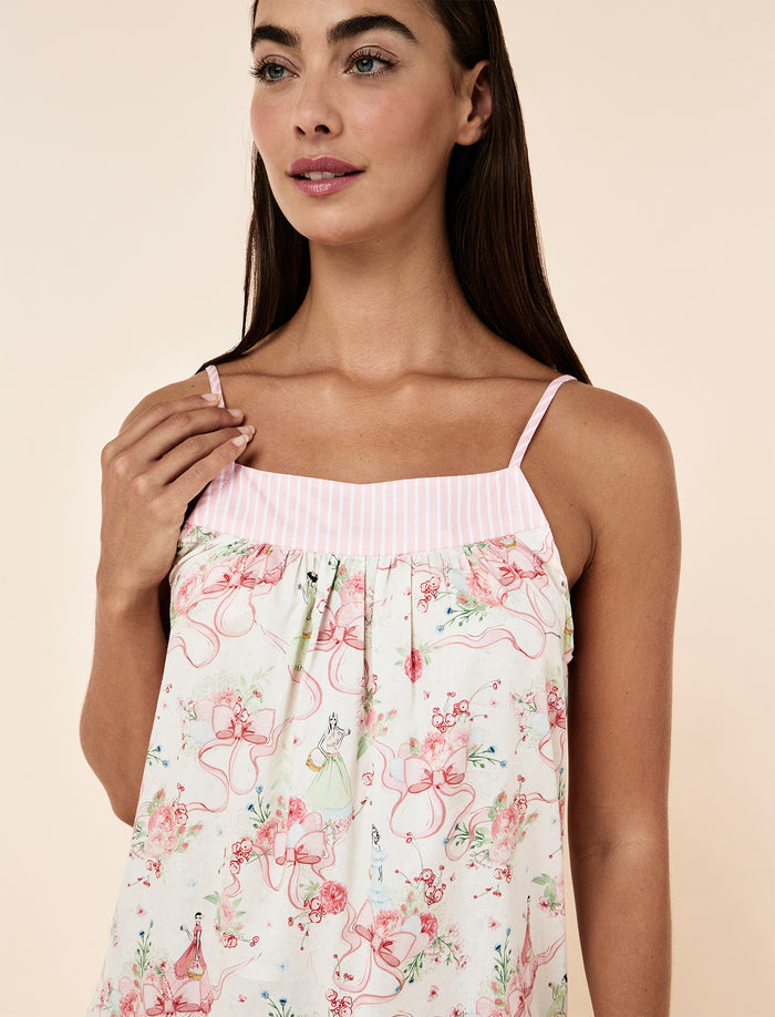 Bows in Bloom Tiered Strappy Nightgown