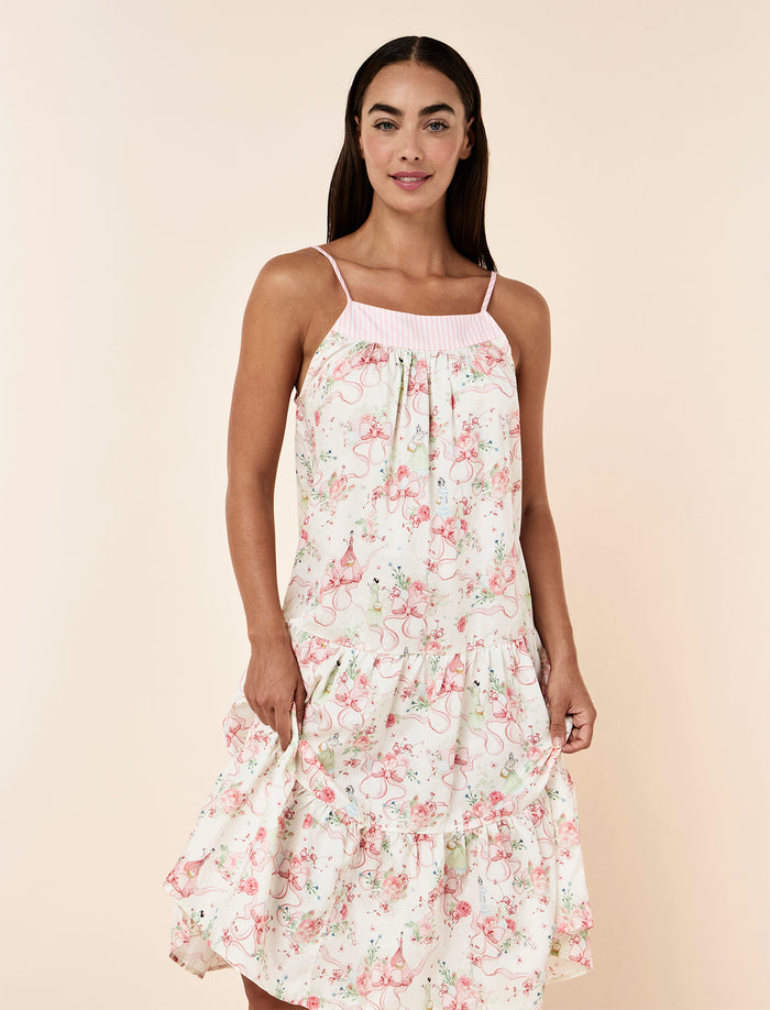 Bows in Bloom Tiered Strappy Nightgown