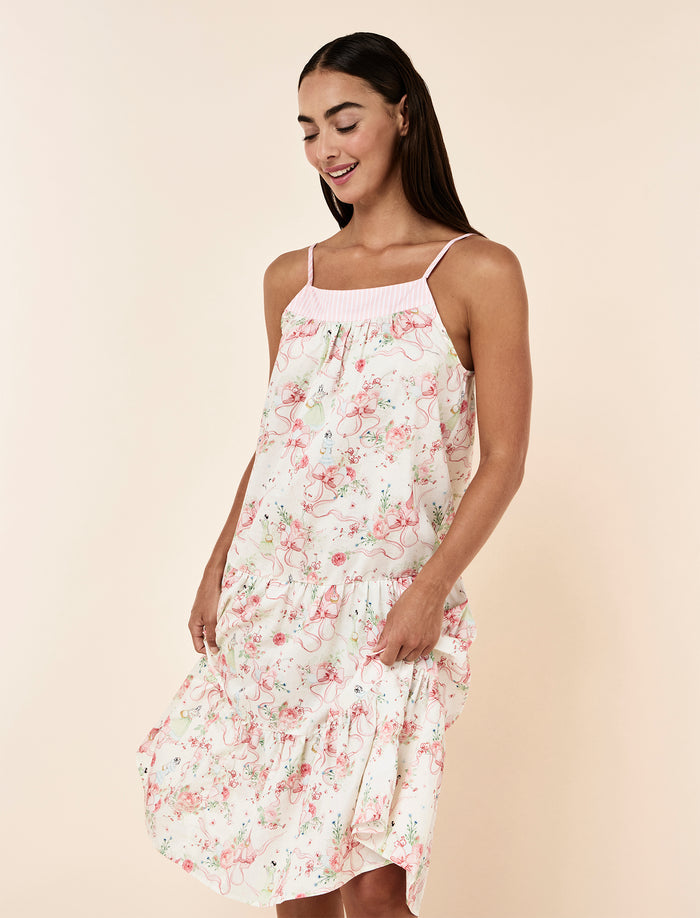 Bows in Bloom Tiered Strappy Nightgown