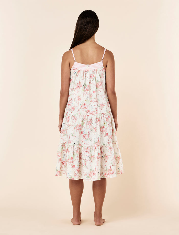 Bows in Bloom Tiered Strappy Nightgown