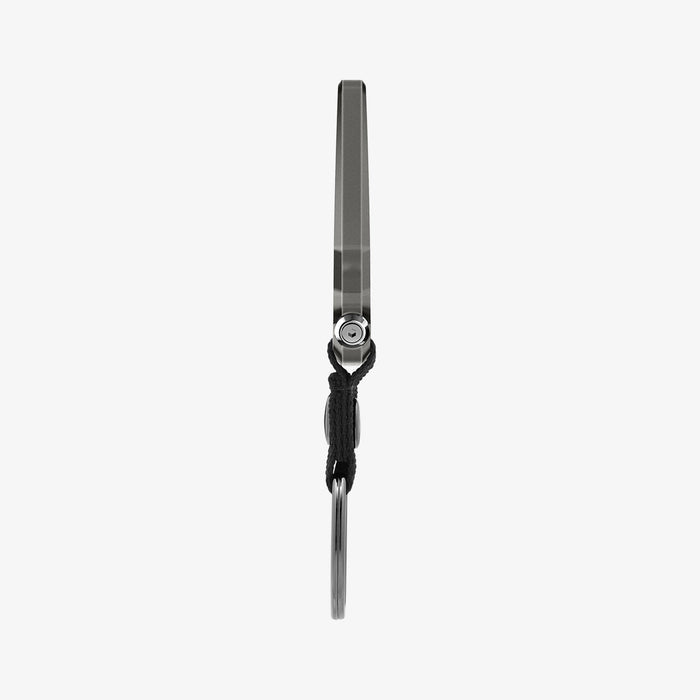 AHP01869 - Carabiner + Keyring in gunmetal showing the side