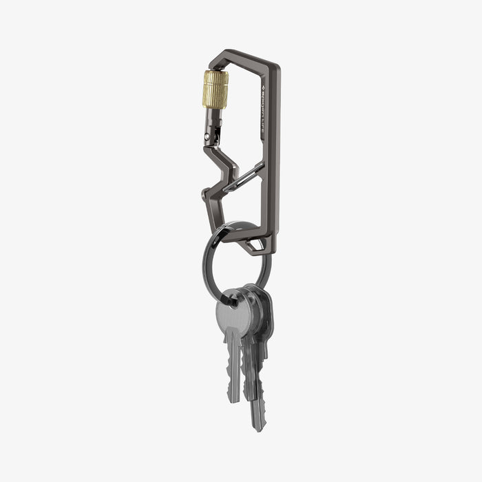 AHP08894 - Carabiner | LF101 in black showing the carabiner with keys attached to the key ring