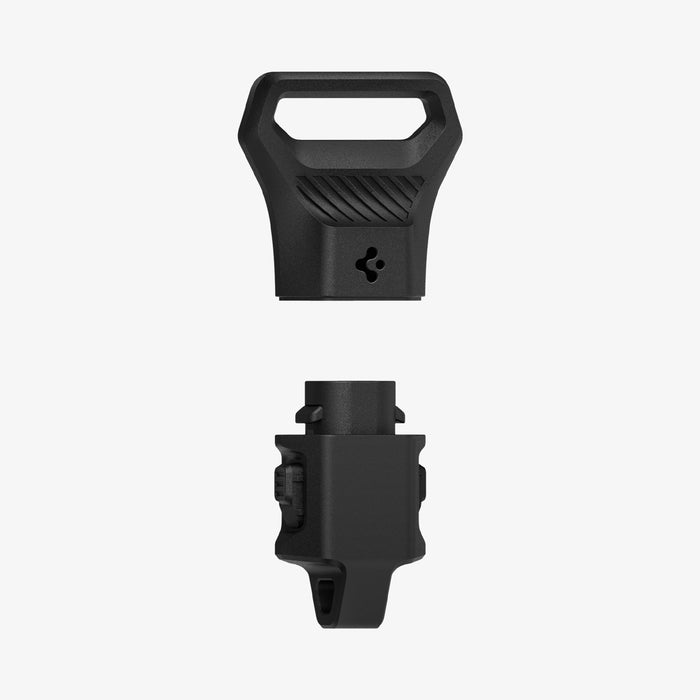 AHP06846 - Carabiner (Magnetic Keychain) in Black showing the detached top and bottom part of quick-release handle
