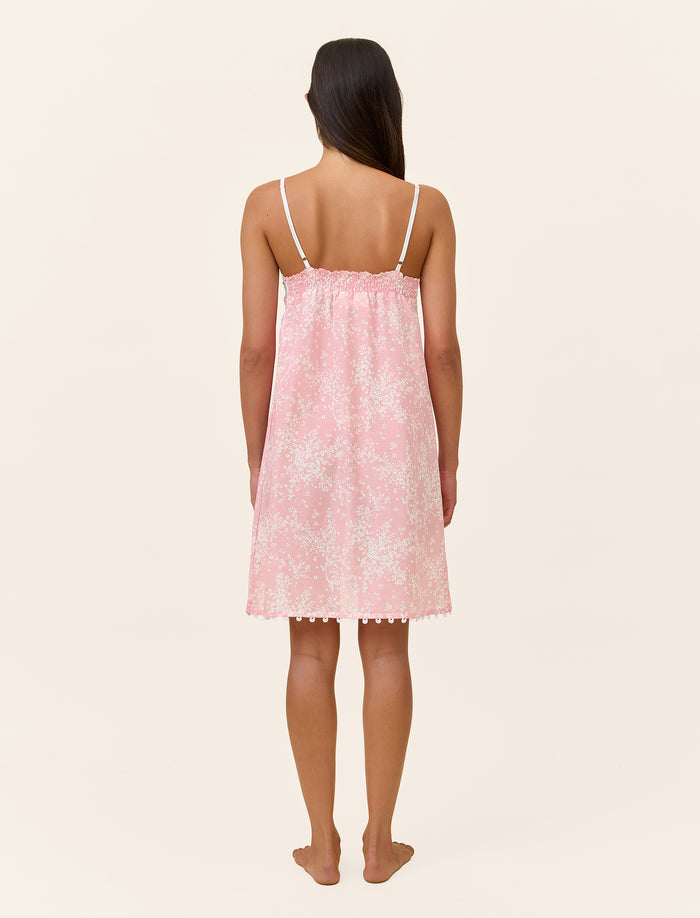 Cheri Blossom Midi Lace Front Nightgown