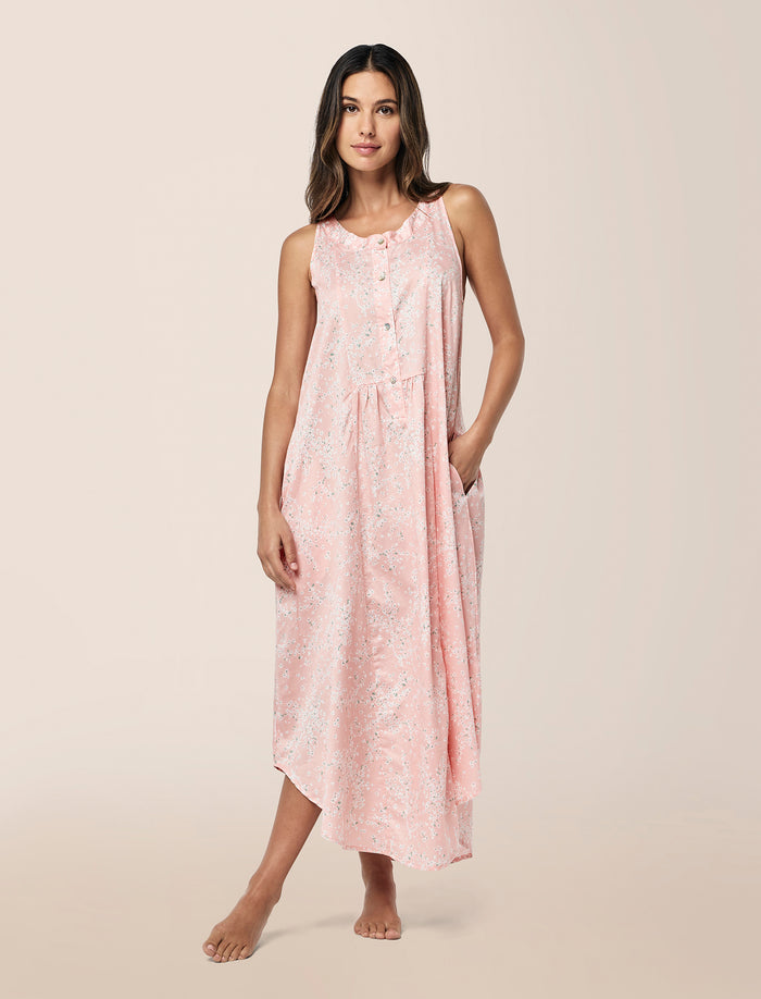 Cheri Blossom Panel Front Maxi Nightgown