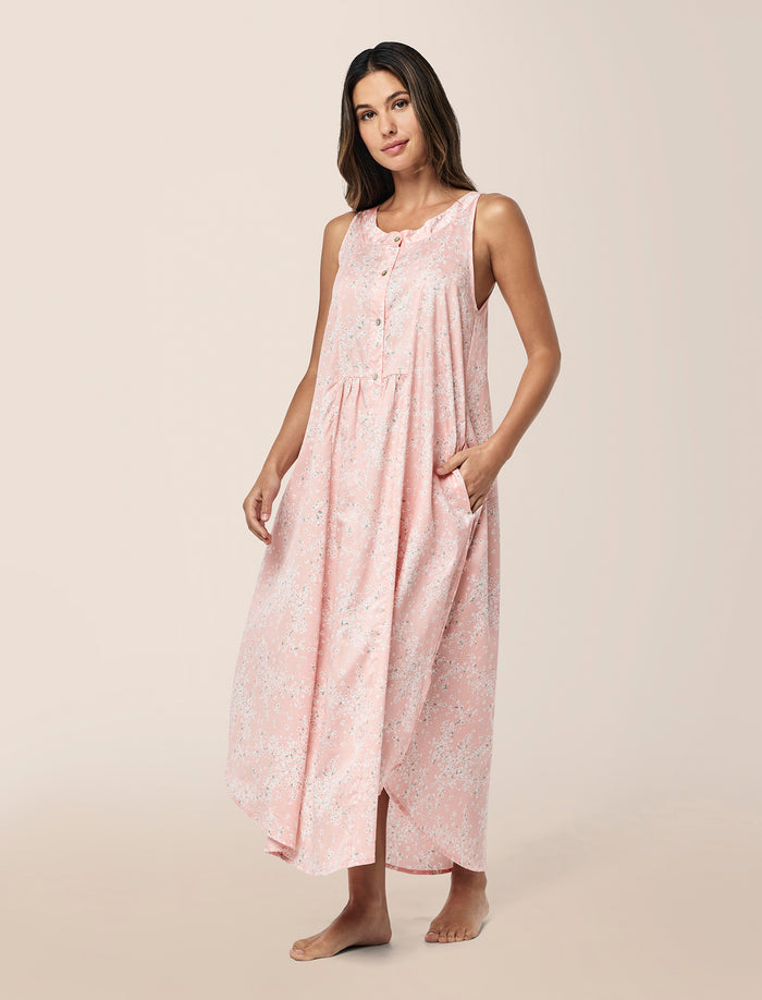 Cheri Blossom Panel Front Maxi Nightgown