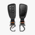 ACS11419 - Chevrolet & GMC Key Fob Cover | CK100 showing key fob cover front and back view with carbon fiber panel and carabiner keychain