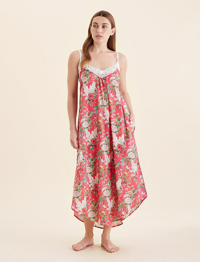 Clara Lace Front Maxi Nightgown
