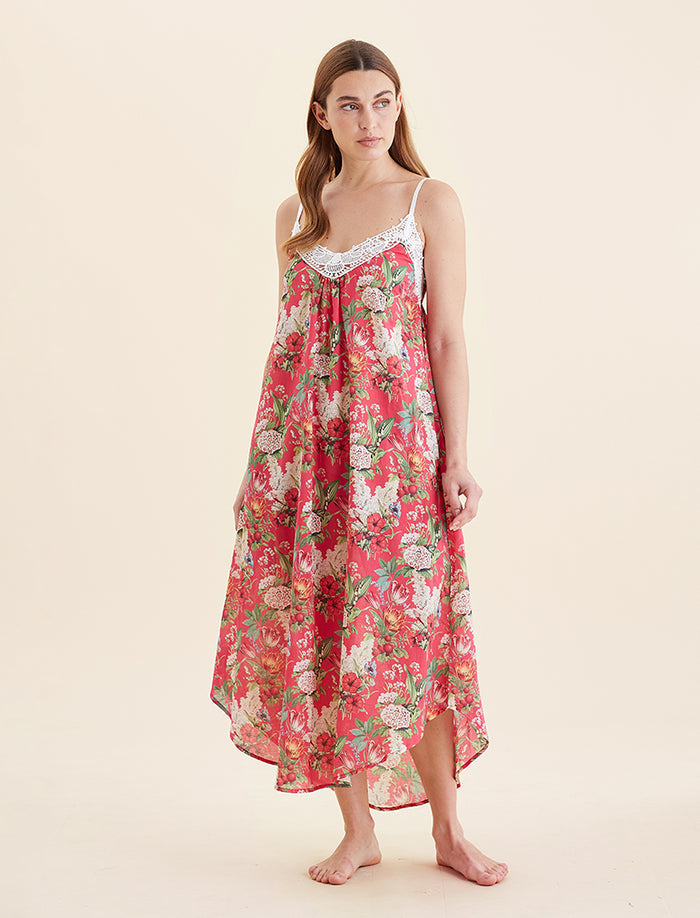 Clara Lace Front Maxi Nightgown