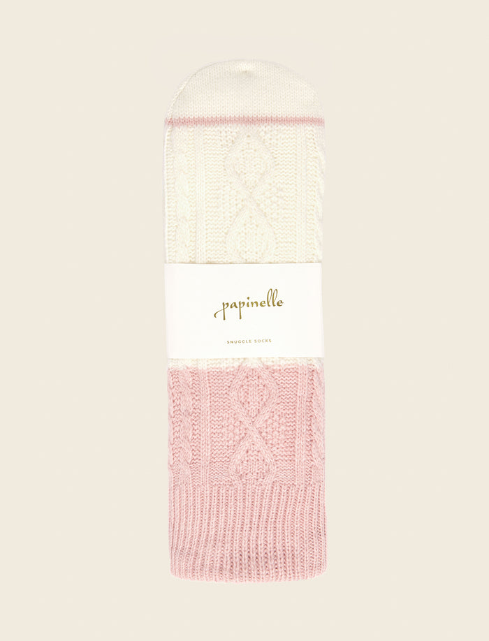 Color Block Cable Socks