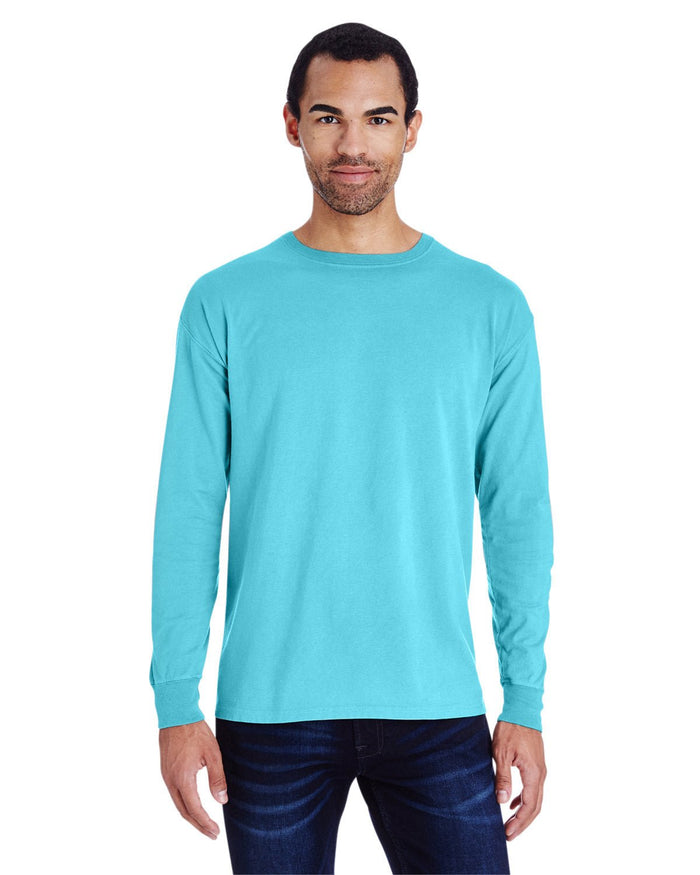 ComfortWash by Hanes GDH200 Unisex Garment - Dyed Long - Sleeve T-Shirt - Ninja Transfers