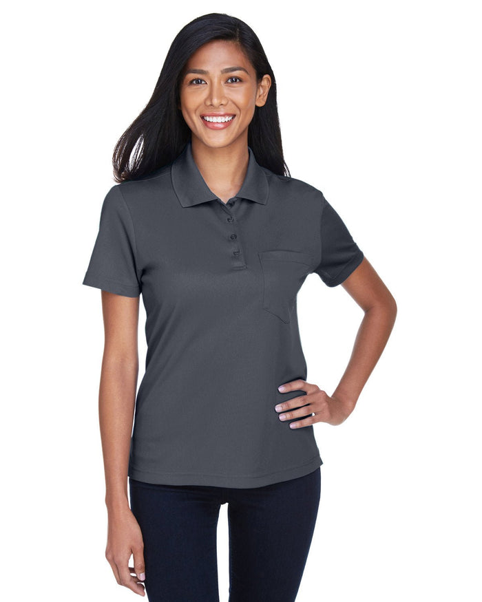 Core 365 78181P Ladies' Origin Performance Piqu Polo with Pocket - Ninja Transfers