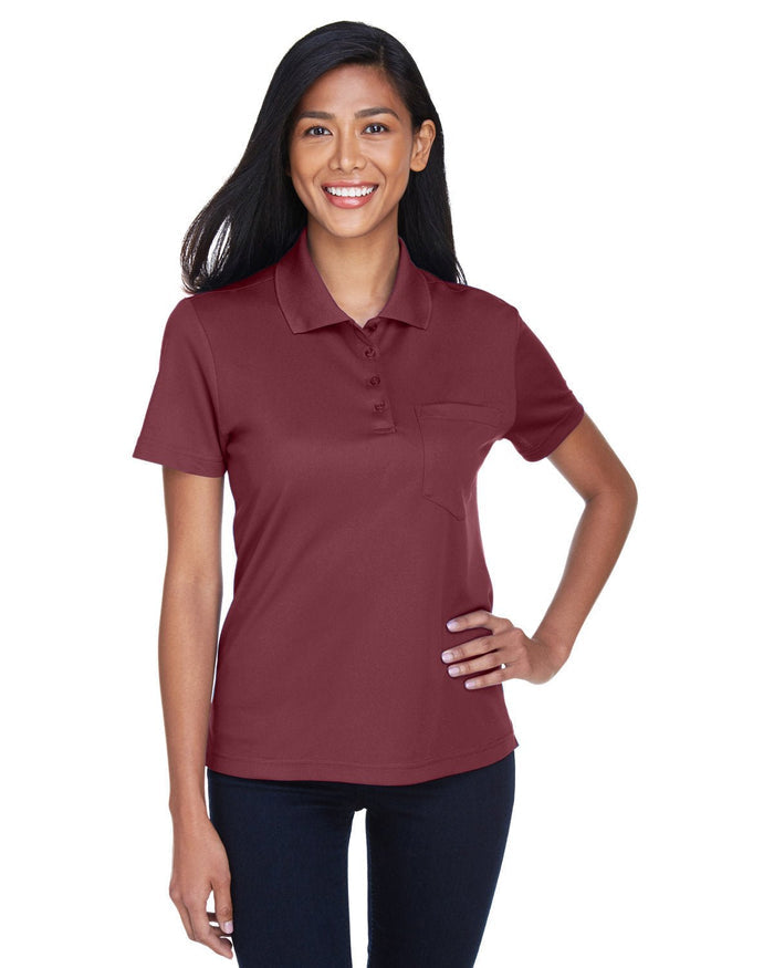 Core 365 78181P Ladies' Origin Performance Piqu Polo with Pocket - Ninja Transfers