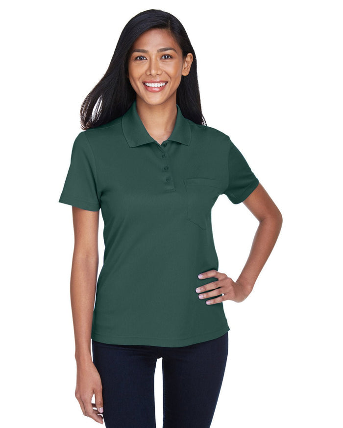 Core 365 78181P Ladies' Origin Performance Piqu Polo with Pocket - Ninja Transfers