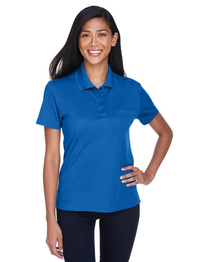 Core 365 78181P Ladies' Origin Performance Piqu Polo with Pocket - Ninja Transfers