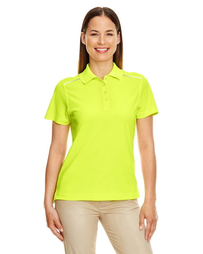 Core 365 78181R Ladies' Radiant Performance Piqu Polo with Reflective Piping - Ninja Transfers