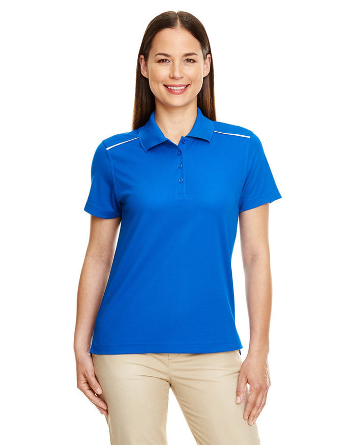 Core 365 78181R Ladies' Radiant Performance Piqu Polo with Reflective Piping - Ninja Transfers