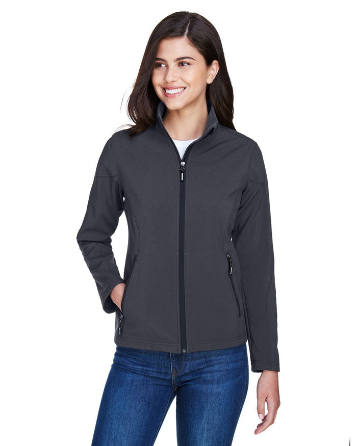 Core 365 78184 Ladies' Cruise Two - Layer Fleece Bonded SoftShell Jacket - Ninja Transfers