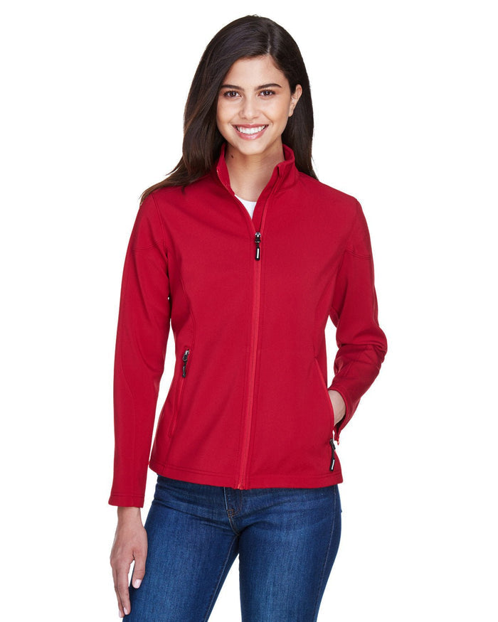 Core 365 78184 Ladies' Cruise Two - Layer Fleece Bonded SoftShell Jacket - Ninja Transfers