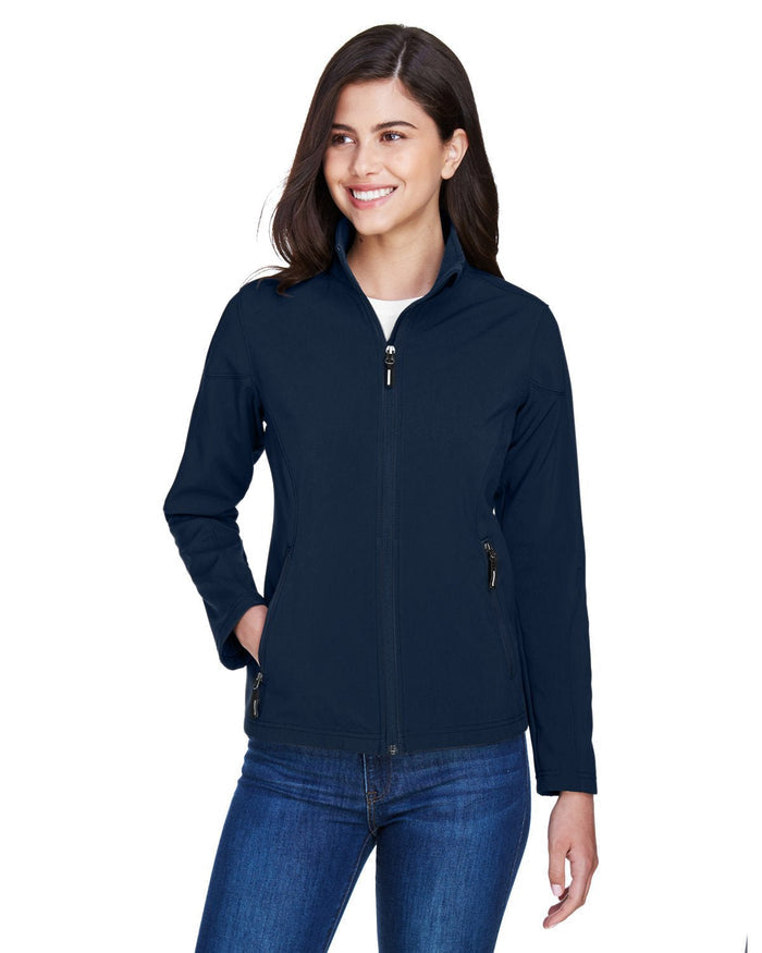 Core 365 78184 Ladies' Cruise Two - Layer Fleece Bonded SoftShell Jacket - Ninja Transfers