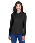 Core 365 78192 Ladies' Pinnacle Performance Long - Sleeve Piqu Polo - Ninja Transfers