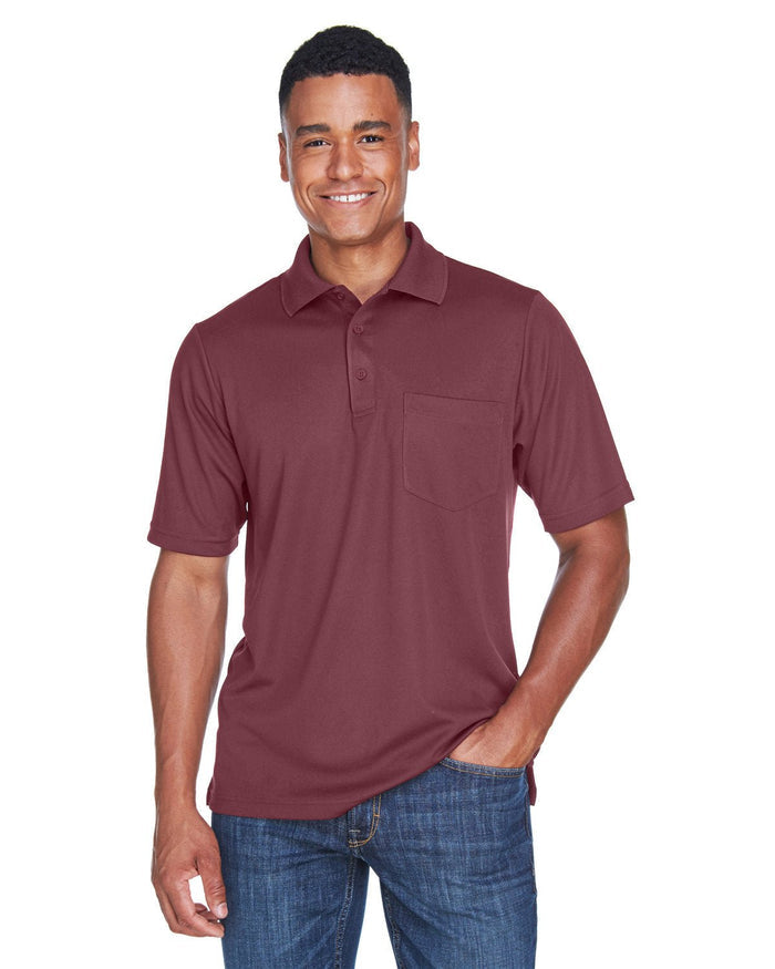 Core 365 88181P Men's Origin Performance Piqu Polo with Pocket - Ninja Transfers