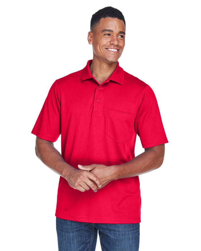 Core 365 88181P Men's Origin Performance Piqu Polo with Pocket - Ninja Transfers