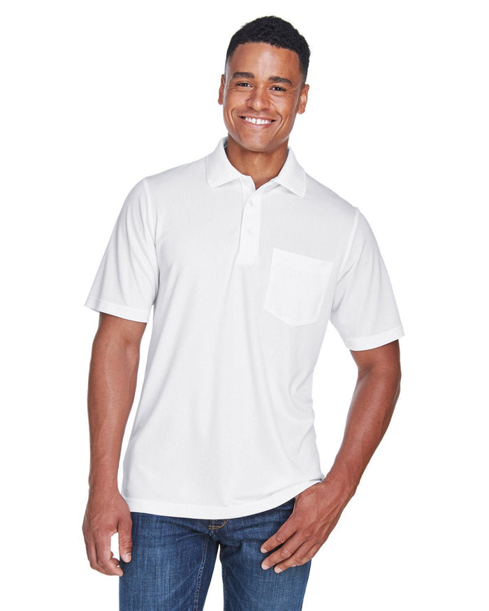 Core 365 88181P Men's Origin Performance Piqu Polo with Pocket - Ninja Transfers