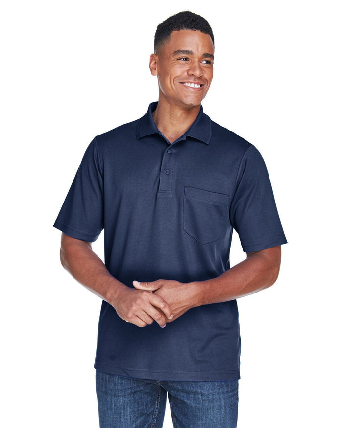Core 365 88181P Men's Origin Performance Piqu Polo with Pocket - Ninja Transfers