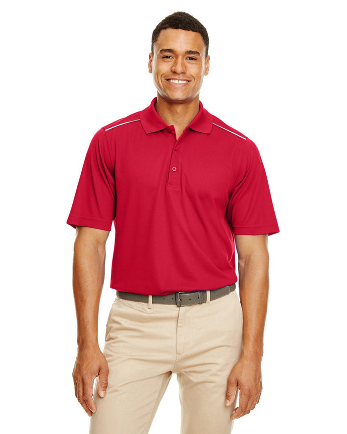 Core 365 88181R Men's Radiant Performance Piqu Polo withReflective Piping - Ninja Transfers