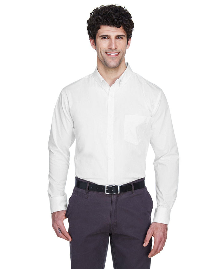Core 365 88193 Men's Operate Long - Sleeve TwillShirt - Ninja Transfers