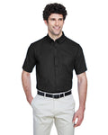 Core 365 88194 Men's Optimum Short - Sleeve Twill Shirt - Ninja Transfers