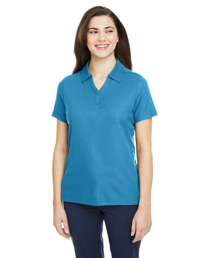 Core 365 CE112W Ladies' Fusion ChromaSoft Pique Polo - Ninja Transfers