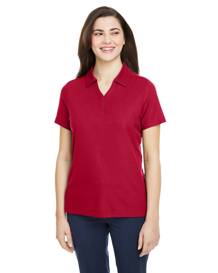 Core 365 CE112W Ladies' Fusion ChromaSoft Pique Polo - Ninja Transfers