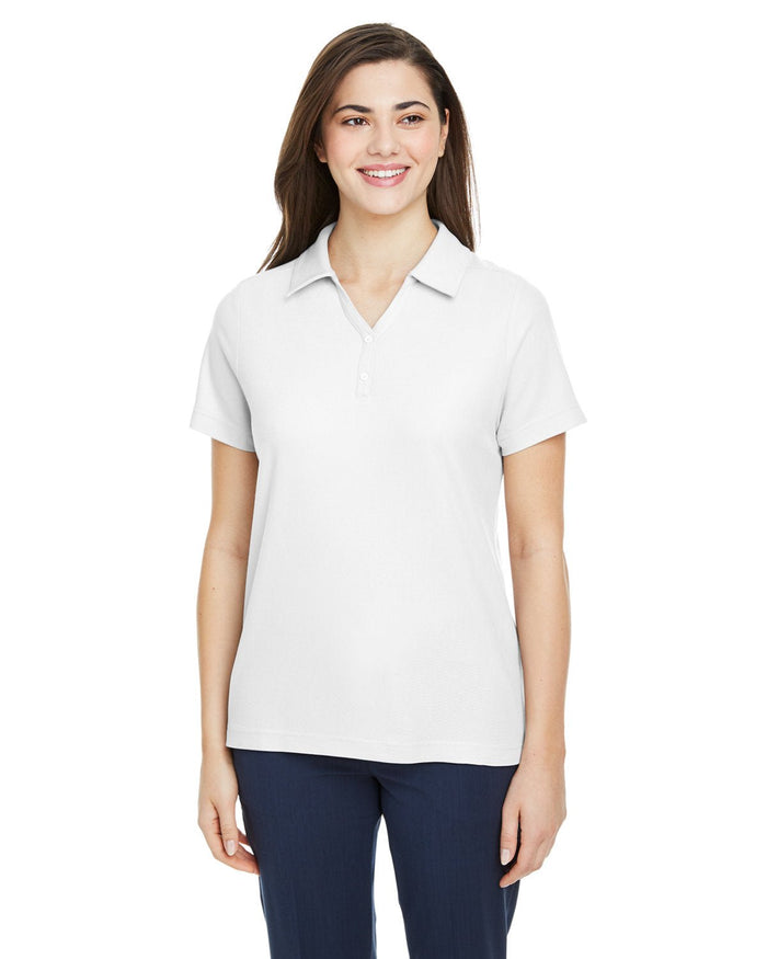 Core 365 CE112W Ladies' Fusion ChromaSoft Pique Polo - Ninja Transfers