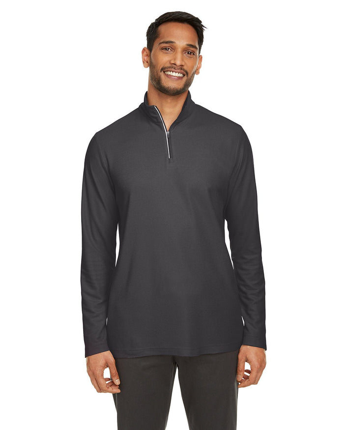 Core 365 CE405 Men's Fusion ChromaSoft Pique Quarter - Zip - Ninja Transfers