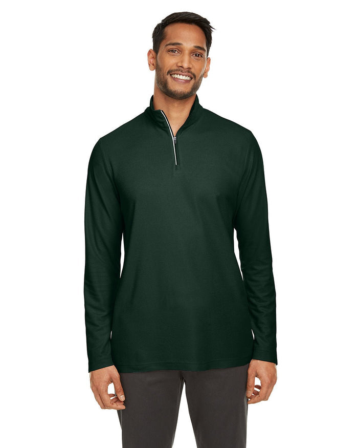 Core 365 CE405 Men's Fusion ChromaSoft Pique Quarter - Zip - Ninja Transfers